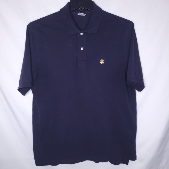 Brooks Brothers Polo Shirt Mens Medium Navy Gold Sheep Performance - Picture 2 of 11